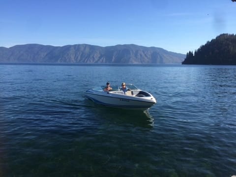 Enjoy boating and fishing on beautiful and crystal clear Lake Pend Oreille. 