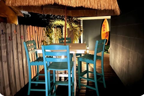 Outdoor dining area.