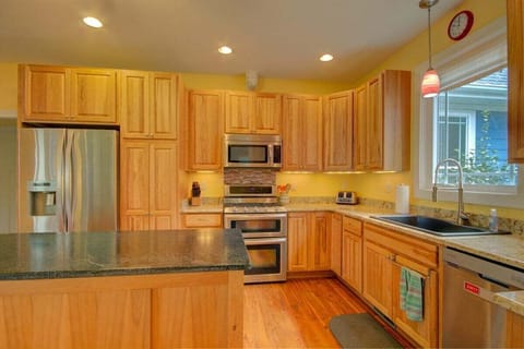 Well stocked kitchen.
