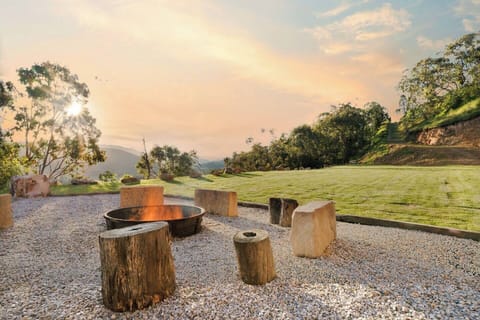 Relish the true country experience cooking up marshmallows around the fire pit.