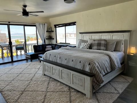 Master Bedroom with view of Bay and Patio