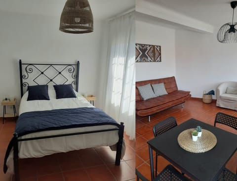 Double bed in bedroom / Sofa bed in living room