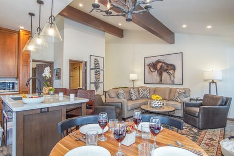 Dining table expands for 6