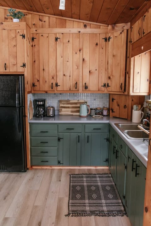 Our kitchen is fully stocked with essentials for cooking, a variety of teas and locally roasted coffee.