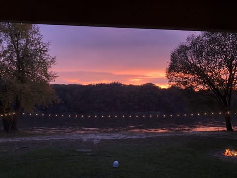 The beauty of the sun setting over the Des Moines River.