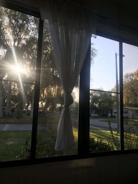 Beautiful sunrise that lasts till mid morning. I love the Spanish moss!