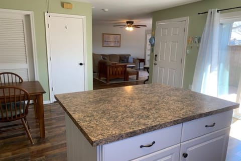 Kitchen into living room