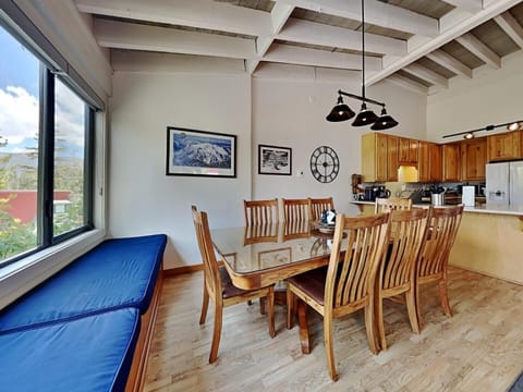 Indoors, Hardwood, Stained Wood, Dining Room, Dining Table