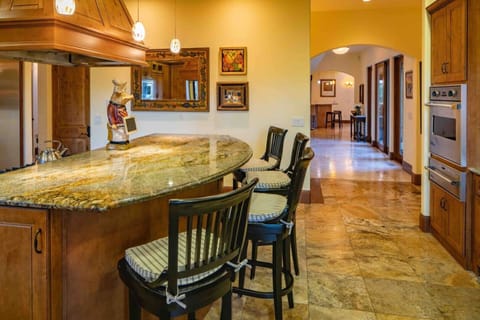 Large Granite island with counter seating