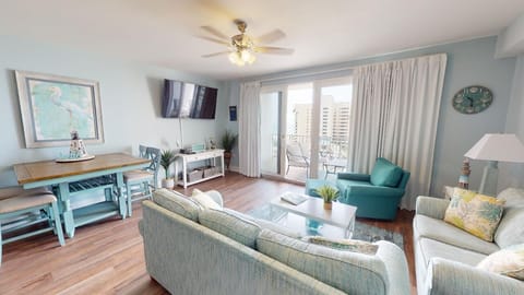 Large living room with 65' Smart TV in living room