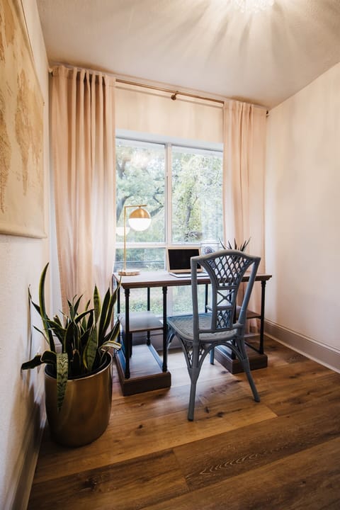 Great view outside from the workspace.