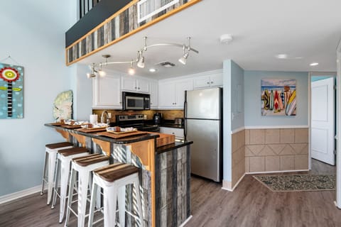 Bar and Stools for Extra Seating for Dining