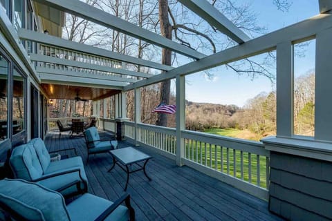 Covered and Uncovered Deck overlooking the mountain and fairway