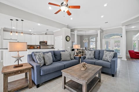 Formal living room. Relax after a day at the pool or beach while meals are cooked and libations are had!