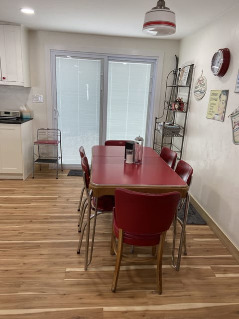 Sliding door to back patio.