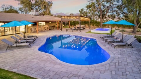 Sprawling Pool deck with amazing heated pool