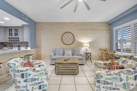 Living room with a queen sleeper sofa