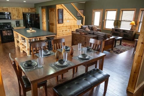 We don't just provide beds for 16 we provide seating for 22.  You won't run out of dishes we made sure to have extras of everything! Ring the dinner bell! It's time to eat!!!