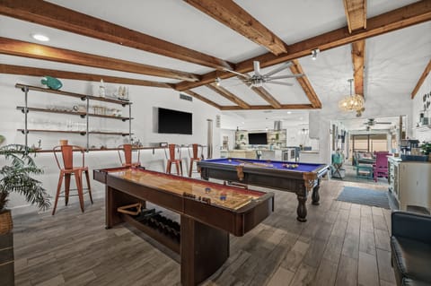 game room view of open concept living space
