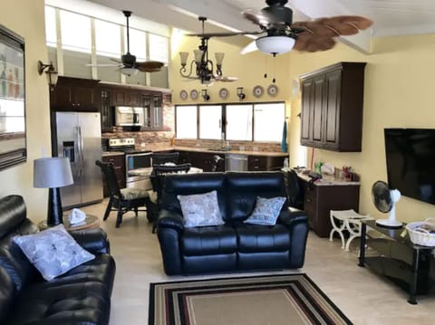 living room and kitchen