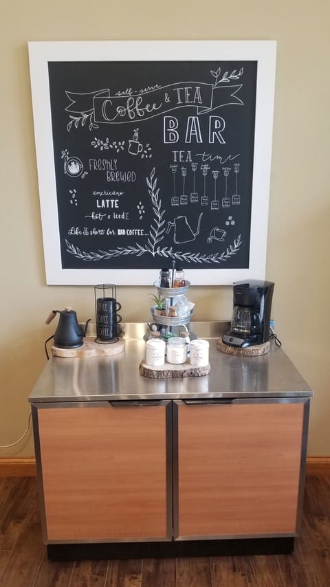 Coffee and Tea Bar with extra refrigerator