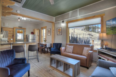 Main Level - Open concept kitchen, living and dining area.