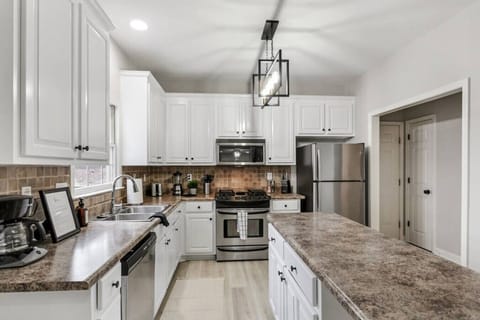 Updated and fully stocked kitchen