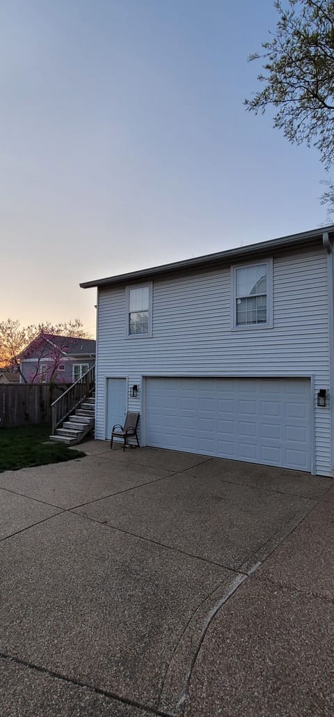 Unit is above the garage.  Stair access only