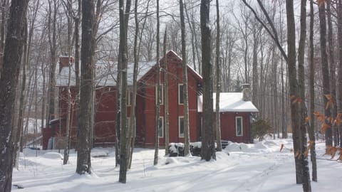 Front of house with snow