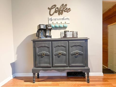 Enjoy a fresh cup of coffee from our fully stocked coffee bar