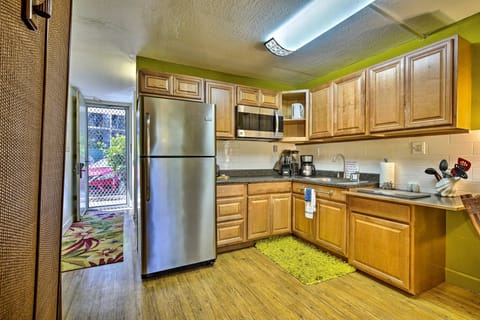 Room, Indoors, Refrigerator, Flooring, Hardwood