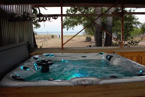 Beautiful view of the lake from the hot tub! 
