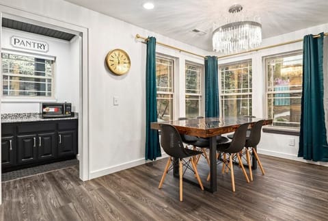 Our first dining area can be found in this bank of windows near the kitchen.