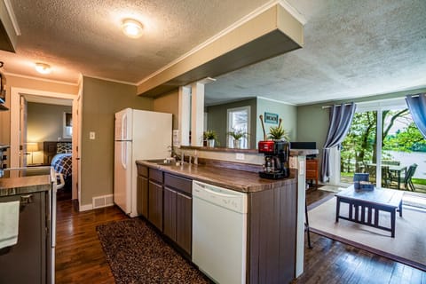 Kitchen with lake view