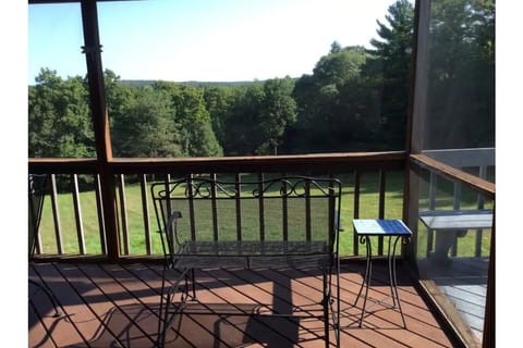 Screened in porch on back deck.