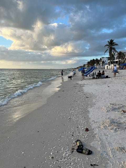 Beach is right across the street—easy crossing, wagon to tote your chairs & gear
