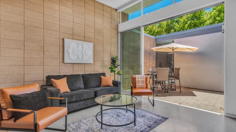Living room with open patio