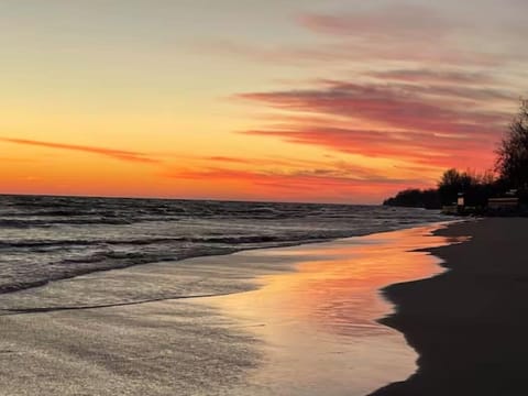 Beach view at sunset