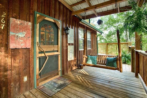 Front door and porch swing
