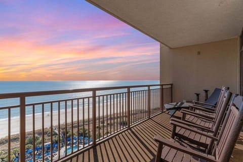 Enjoy the colorful sunrises and sunsets from the oceanfront balcony.