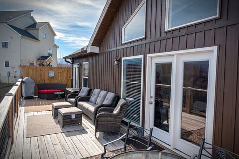 Outdoor furniture on back deck
