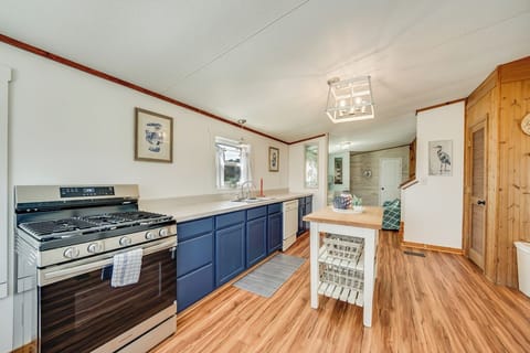 The Kitchen is well-stocked with all the comforts of home.