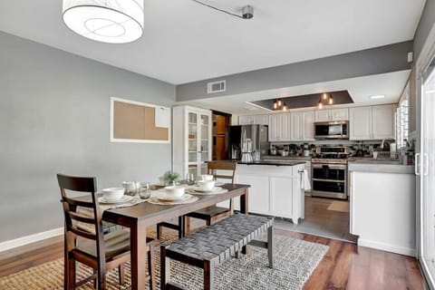 Open layout for the kitchen and dining area