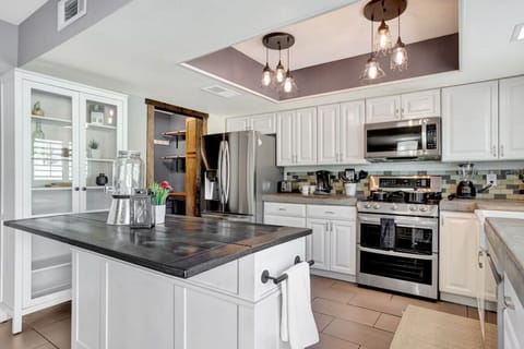 Kitchen with stainless steel appliances!