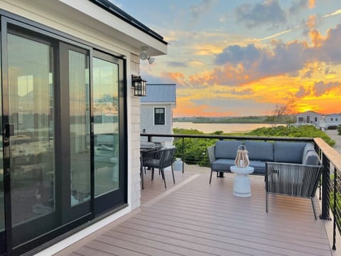 Deck with views to Potter's Pond and Matunuck State Beach