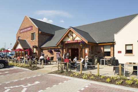 The closest place to eat out as a family or a group.  2min drive or a 10min walk