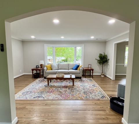 Beautiful bay window and open floor plan.