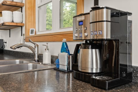 Whether you’re brewing a single cup or a fresh pot to share, our coffee bar has you covered! Ahh, just picture yourself breathing a relaxed sigh as you enjoy the serene view out the kitchen window while you await that first sip.