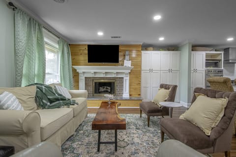 Gas fireplace in living room 