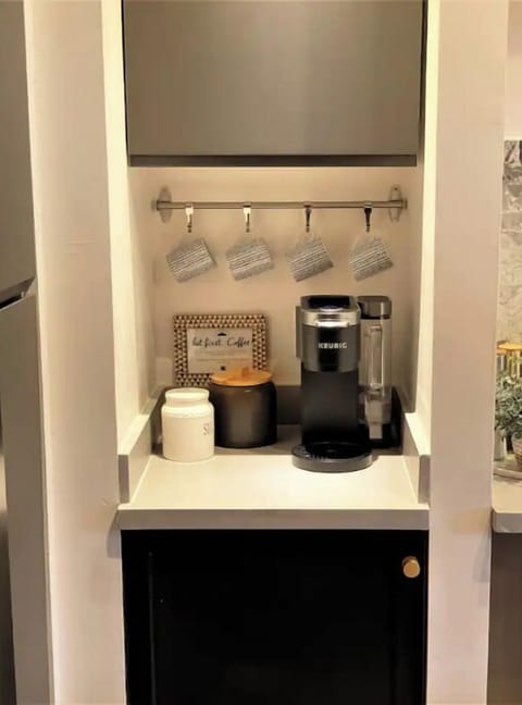 Coffee station w/ Keurig - single serve or carafe.